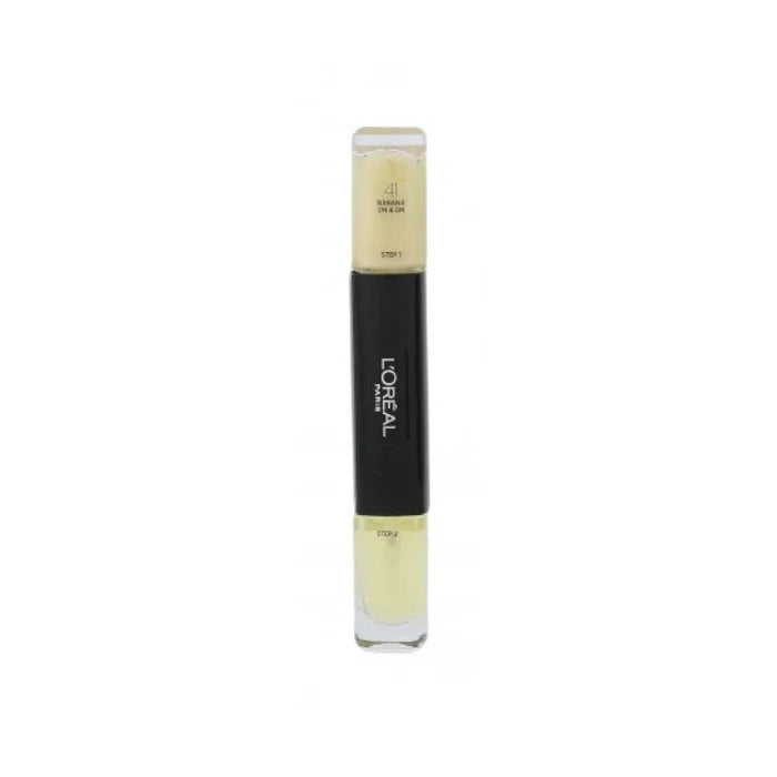 Ojă de unghii 2-în-1 L'Oreal Paris Infallible, nuanța 041 Banana, 2 x 5 ml