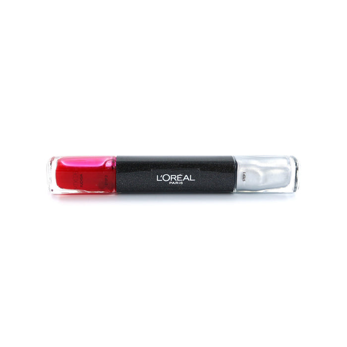 Ojă de unghii L'Oreal Paris Infallible, 2-în-1, nuanța MTX 026 Fușia, 2 x 5 ml