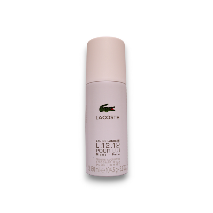 Deodorant spray Lacoste Eau de Lacoste L.12.12 Blanc, pentru bărbați, 150 ml