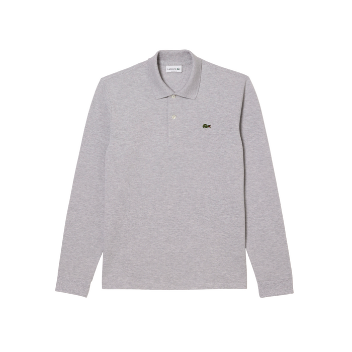Tricou polo Lacoste Classic Fit, mânecă lungă, gri