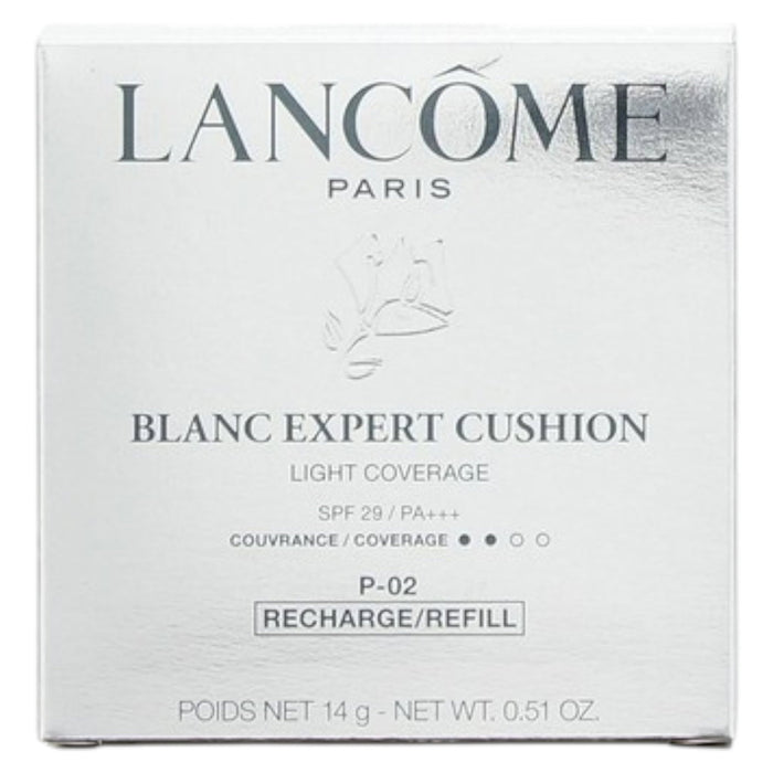 Fond de ten cushion Lancome Blanc Expert Cushion, rezervă, acoperire ușoară, nuanța P-02, SPF 29, 14 g