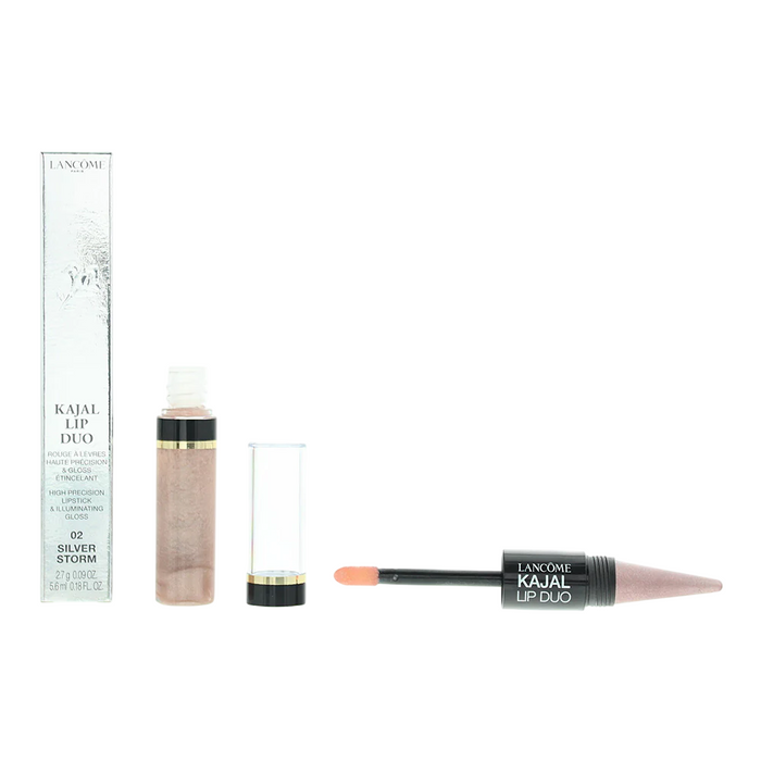 Ruj lichid duo Lancome Kajal Lip Duo, nuanța 02 Silver Storm, 2,7 g