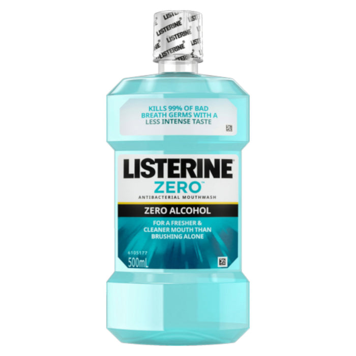 Apă de gură Listerine ZERO, fără alcool, pentru împrospătarea respirației, 500 ml, tester