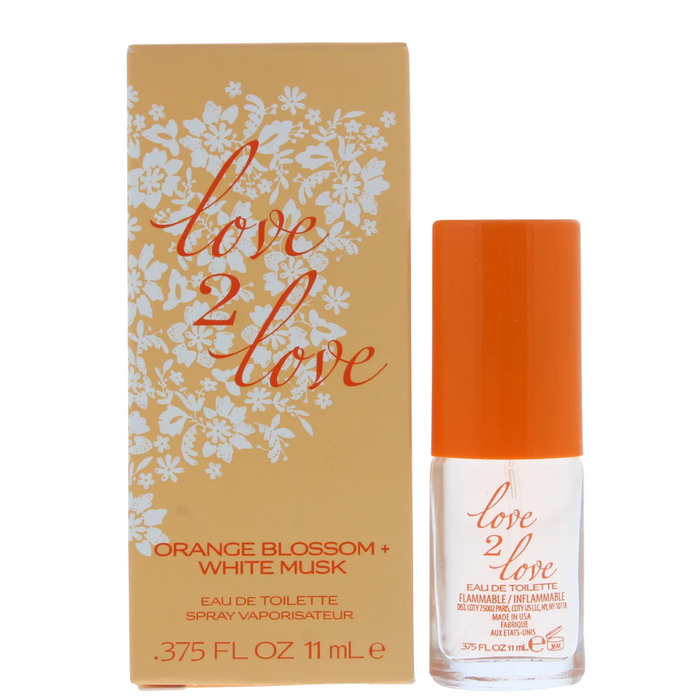 Apă de toaletă Love 2 Love Orange Blossom + White Musk, pentru femei, 11 ml