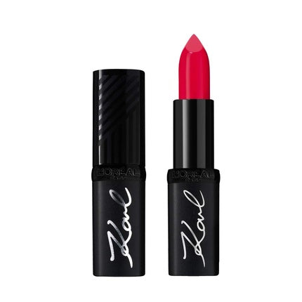 Batom de buze L'Oréal Paris x Karl Lagerfeld Karismatic Elegant Pink, roz vibrant