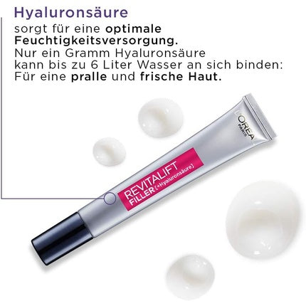 Cremă ochi, L'Oréal Paris, Revitalift Filler, 15ml, gri