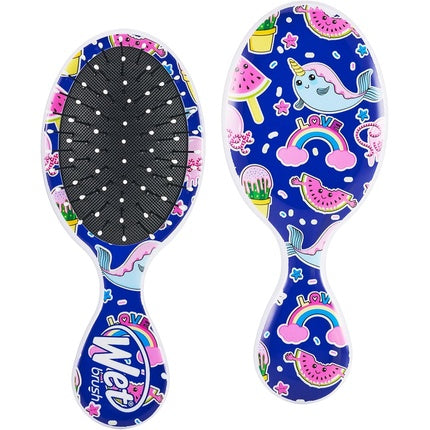 Perie Wet Brush Mini Happy Hair UltraSoft Fantasy, Albastru Roz Negru
