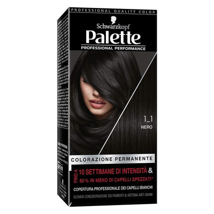 Vopsea de par, Schwarzkopf, Palette Professional Performance, Negru