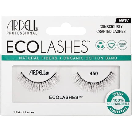 Ardell ECO Lashes, gene false model 450, fibre naturale, bandă din bumbac organic