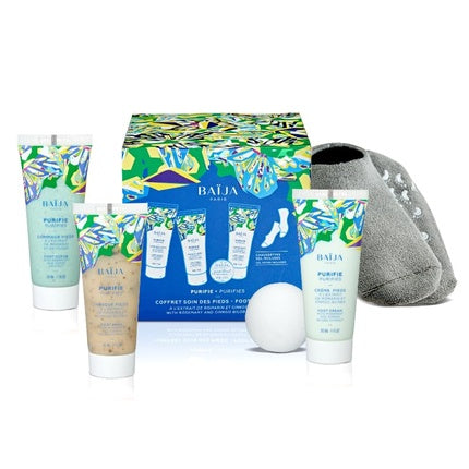 Set Îngrijire Picioare Baïja, Peeling 30ml + Mască 30ml + Cremă Curățare + Șosete + Bombă de Baie