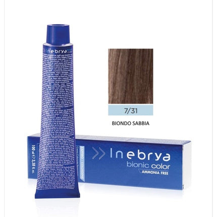 Vopsea de păr Inebrya Bionic Color 7/31, 100ml, Biondo Sabbia