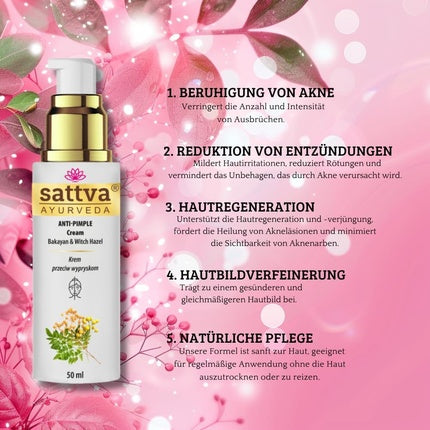 Cremă Față, Sattva Ayurveda, Bakayan și Hamamelis, 50ml