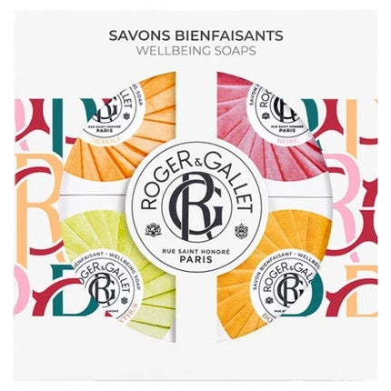 Set Săpunuri Roger & Gallet Wellbeing, 4 buc x 50g, culori diverse