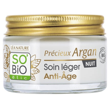 Cremă de noapte Anti-Aging cu Ulei de Argan, So'bio Étic, 50ml