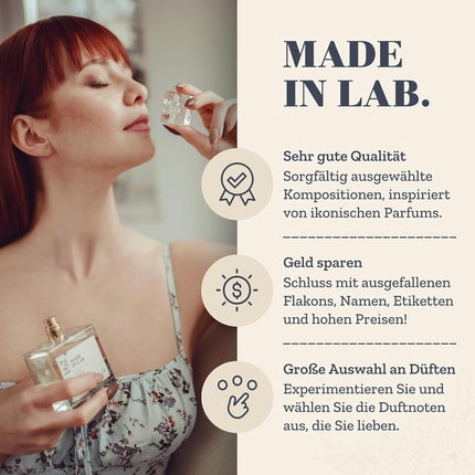 Parfum Made In Lab pentru femei, Eau de Parfum, 100ml, sticlă transparentă