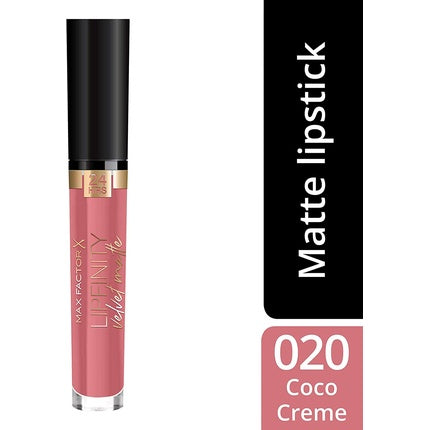 Ruj lichid mat Max Factor Lipfinity Velvet Matte 020 Coco Creme, 3.5ml
