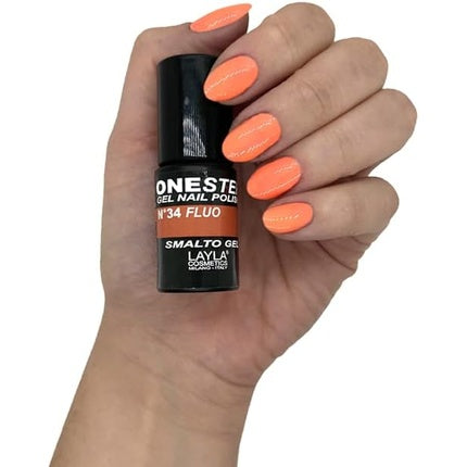 Ojă Gel, Layla Cosmetics, One Step, portocaliu fluo