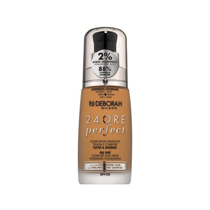 Fond de ten lichid, Deborah, 24 Hour Perfect Moisturizing SPF 20, 30ml, Amber