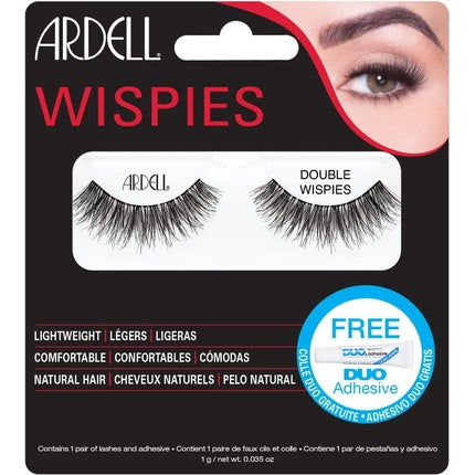 Ardell Double Wispies False Eyelashes, Black, Natural Band, 2 Pairs