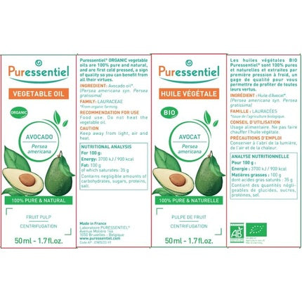 Ulei Corporal Puressentiel Avocado Organic 50ml