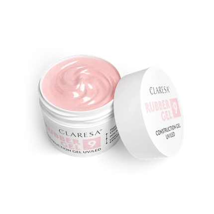 Gel construcție Claresa Rubber Gel UV/LED nr. 9, roz pal, 45 g