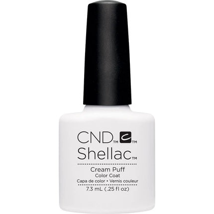 Vernis Gel CND Shellac, Cream Puff, Alb crem, 7.3ml