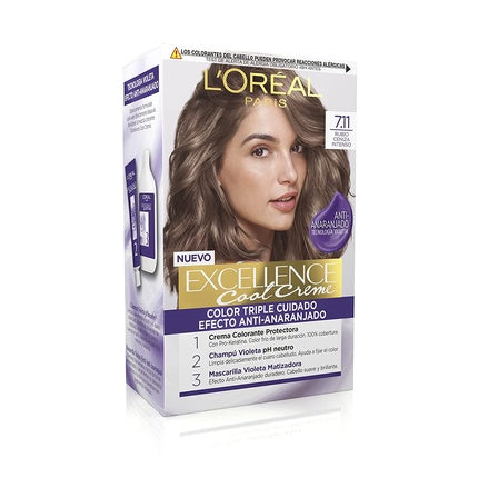 Vopsea de par, L'Oréal Paris, Color Excellence Cool Creme 7.11 Blond Cenusiu Intens