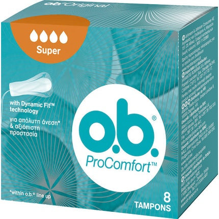 Tampoane o.b. ProComfort Curved Grooves Super, ambalaj 8 buc