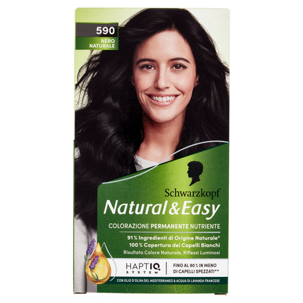 Vopsea pentru păr Schwarzkopf Natural & Easy, 590 Negru Natural