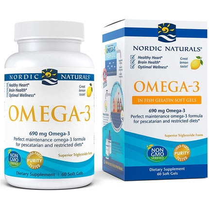 Supliment Omega-3, Nordic Naturals, Lămâie 690mg, 60 Gelule