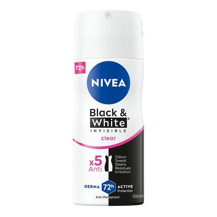 Spray Deodorant Antiperspirant Nivea Black & White Invisible Clear 100ml