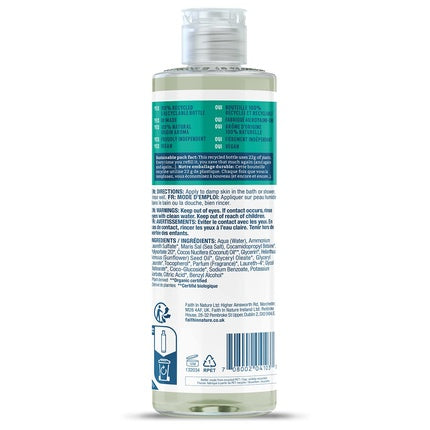 Gel de Duș Hidratant cu Aromă de Cocos Faith In Nature, 408ml