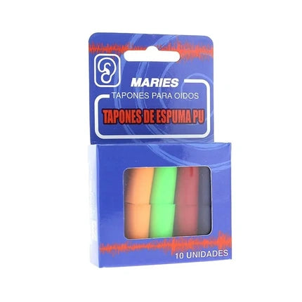 Maries, Tampoane urechi spumă PU, set 10 bucăți, culori multicolore