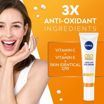 Cremă ochi, Nivea, Q10 Energy, alb