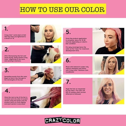 Culoare semipermanentă pentru păr Crazy Color Salon Pro 032 Natural Black