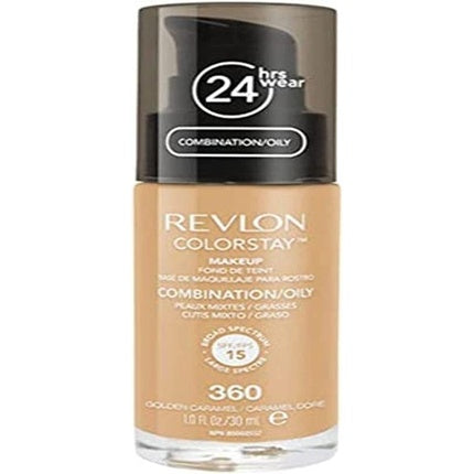 Fond de Ten Revlon Colorstay, 360 Golden Caramel, SPF 15, Acoperire Medie-Completă