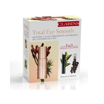 Set cosmetic ochi, Clarins, Total Eye Smooth, cremă de ochi + mascara + creion sprâncene, 18ml