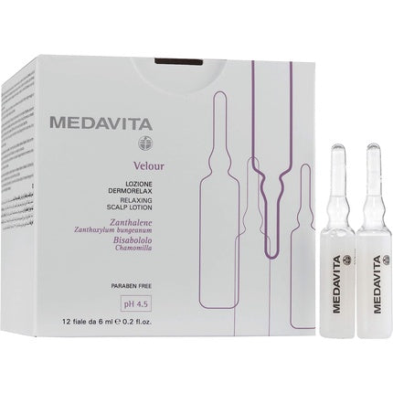 Loțiune pentru scalp Medavita Velour, 12 fiole x 6ml, pH 4.5