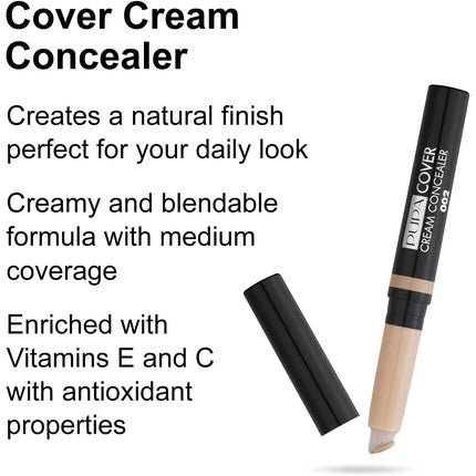 Concealer Pupa Milano Cover Cream 002 Beige, 30g