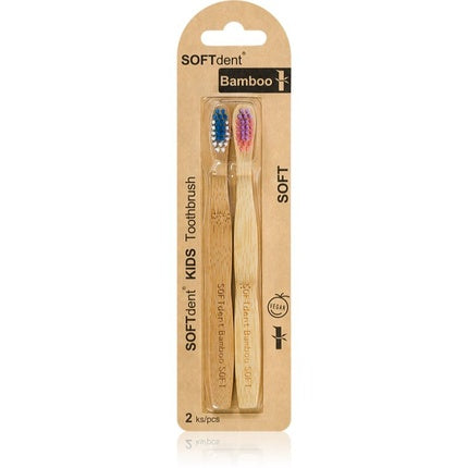 Periuță de dinți Softdent Bamboo Kids 2 buc., moale