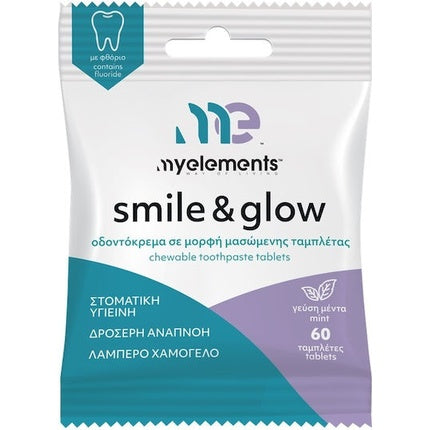 Tablete de dinți Myelements Smile & Glow cu mentă, 60 buc