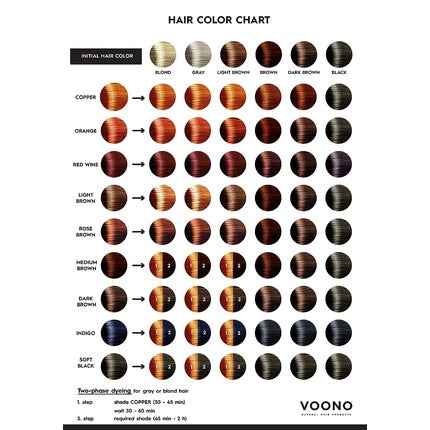 Voono Natural Hair Colour Henna Dark Brown, Tinctură pentru păr naturală cu hennă, Culoare maro închis, 138 g