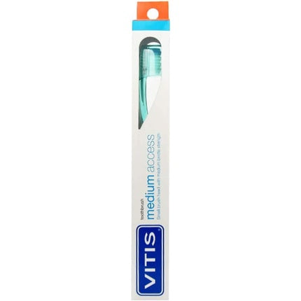 Periuță de dinți Vitis Access Medium, culoare verde, design ergonomic