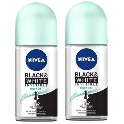 Nivea Invisible Black & White Fresh Anti-Perspirant Roll-On Deodorant, 50ml