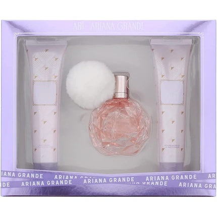 Set Cadou Parfum Ariana Grande, 100ml EDP + Body Lotion 100ml + Gel de Dus 100ml, Culoare Roz