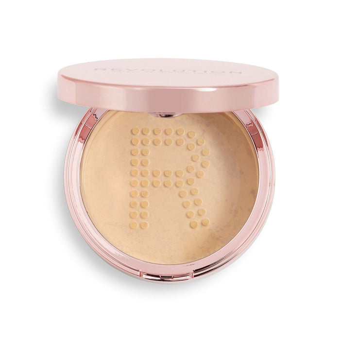 Pudră de fixare liberă Makeup Revolution Conceal & Fix, vegană, nuanța Medium Yellow, 13 g
