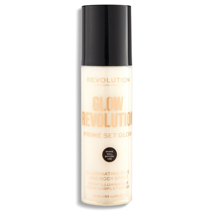 Spray iluminator Makeup Revolution Glow Revolution, vegan, pentru față și corp, 200 ml