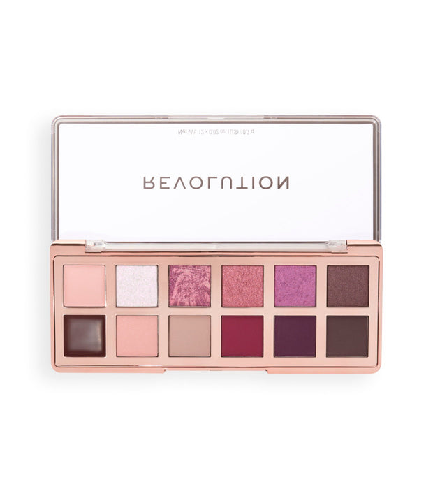 Paletă de farduri de pleoape Makeup Revolution Icon Palette, Cireașă, 12 nuanțe, 8,4 g