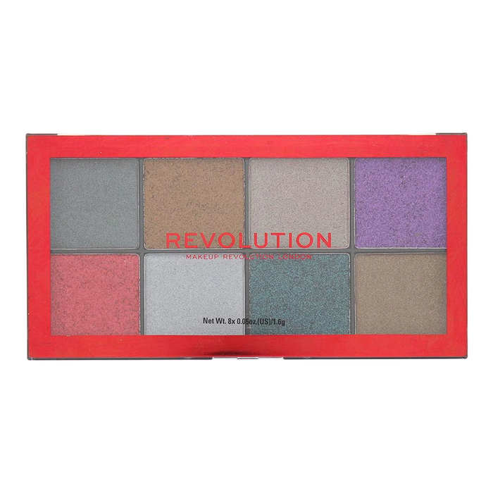 Paletă de față Makeup Revolution Possessed Glitter, 8 nuanțe, 12,8 g, tester