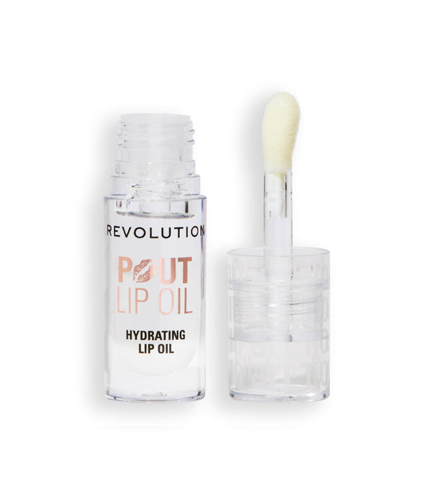 Ulei de buze Makeup Revolution Pout, vegan, hidratant, lucios, nuanța Lychee Clear, 4 ml